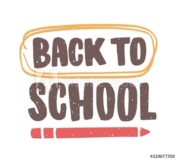 Back to School phrase written with calligraphic font and decorated by pencil and scribble