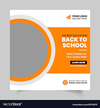 back to school social media post banner template