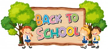 Back to school template with student Free Vector