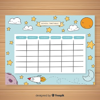 Back to school timetable template Free Vector