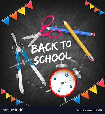 Back to school with realistic elements eps 10 vector image