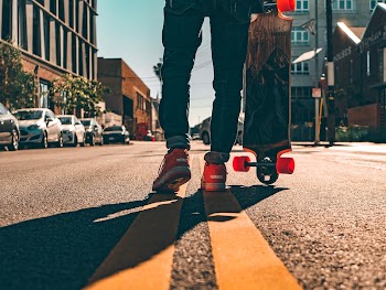 Back view of a longboarder | Free Photo - rawpixel