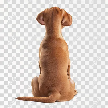 Back View of a Sitting Vizsla Puppy