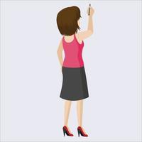 back view women writing vector Free Vector