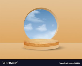 background 3d cylinder wood podium and minimal