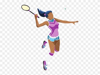 Background Badminton Vector Girl Illustration - Transparent Badmintan Girl