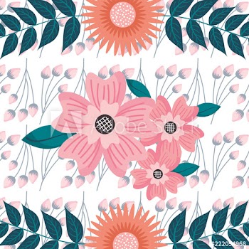 background flowers branches leaves floral