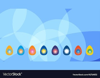 background for easter greening card with eggs