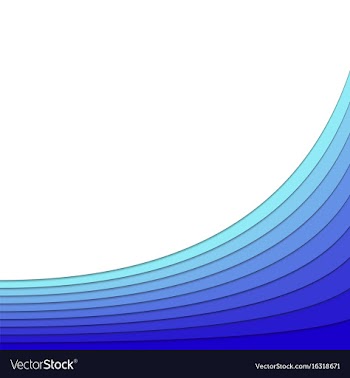 Background from blue curved stripe layers vector image