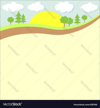 Background nature Green trees and clouds vector image