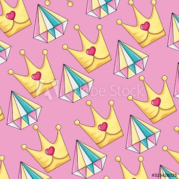 background of cute diamonds and crowns design