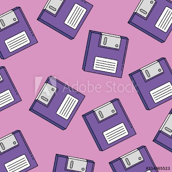 background of floppies of nineties retro style design