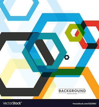 Background of large colored hexagons eps vector image