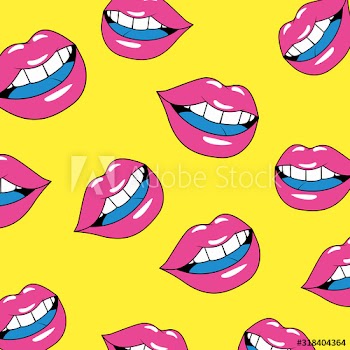 background of sexy lips female icons design