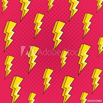 background of thunderbolts pop art style icons design