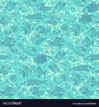  					Background of underwater world Seamless pattern vector image														