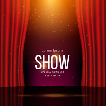 Background template with a theater stage Free Vector