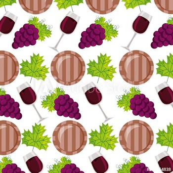 background wine cup barrel grapes decoration