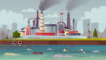 Background with environmental pollution