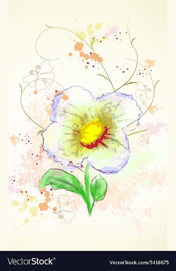 Background with floral and butterflies vector image