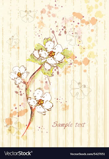 Background with floral and butterflies vector image