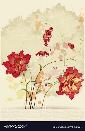 Background with floral vector image