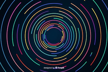 Background with geometric shapes and neon style Free Vector