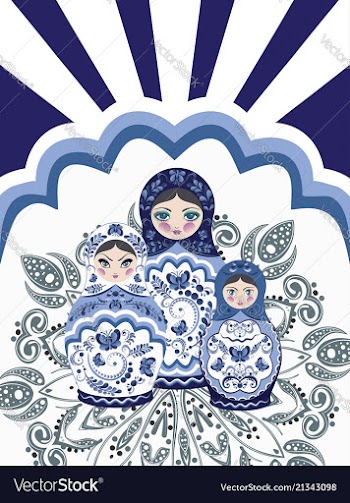 Background with matryoshka dolls vector image