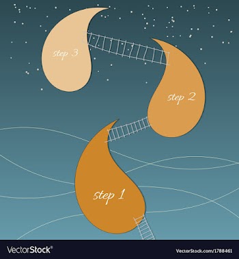 Background with stairs and design elements vector image