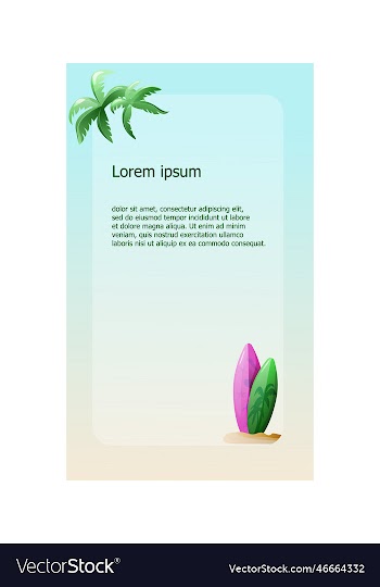 background with surfboard and palm trees
