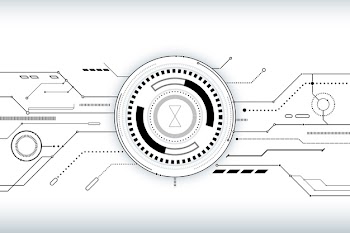 Background with white technology design Free Vector