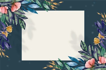 Background with winter flowers and bagde Free Vector