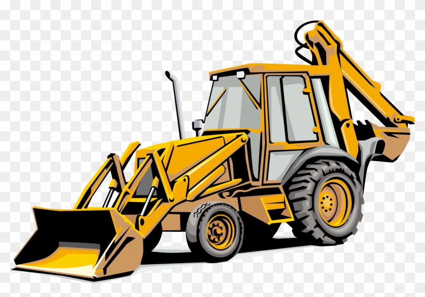 Backhoe Loader Sticker Heavy Equipment Excavator - Excavator Vector Png