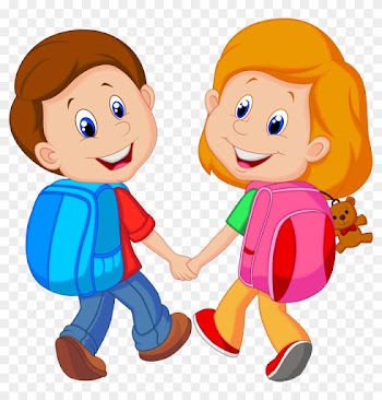 Backpack Child Cartoon Clip Art - Boy And Girl Cartoon