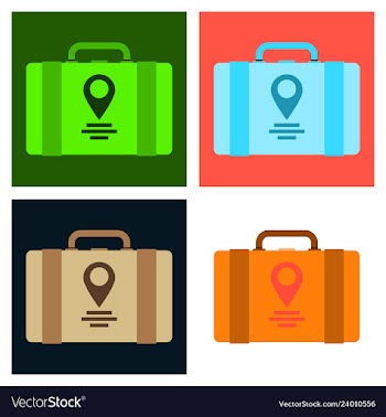 Backpack map and compass for camping tourism vector image
