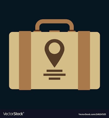 Backpack map and compass for camping tourism vector image
