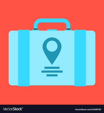 Backpack map and compass for camping tourism vector image