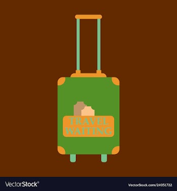 Backpack map and compass for camping tourism vector image