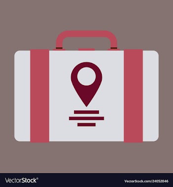 Backpack map and compass for camping tourism vector image
