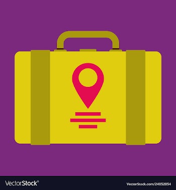 Backpack map and compass for camping tourism vector image