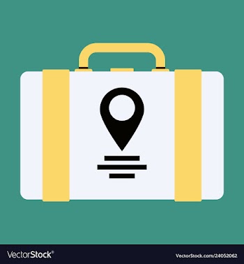 Backpack map and compass for camping tourism vector image