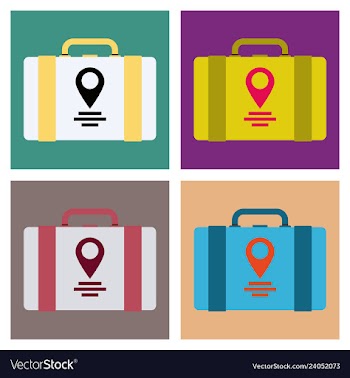 Backpack map and compass for camping tourism vector image