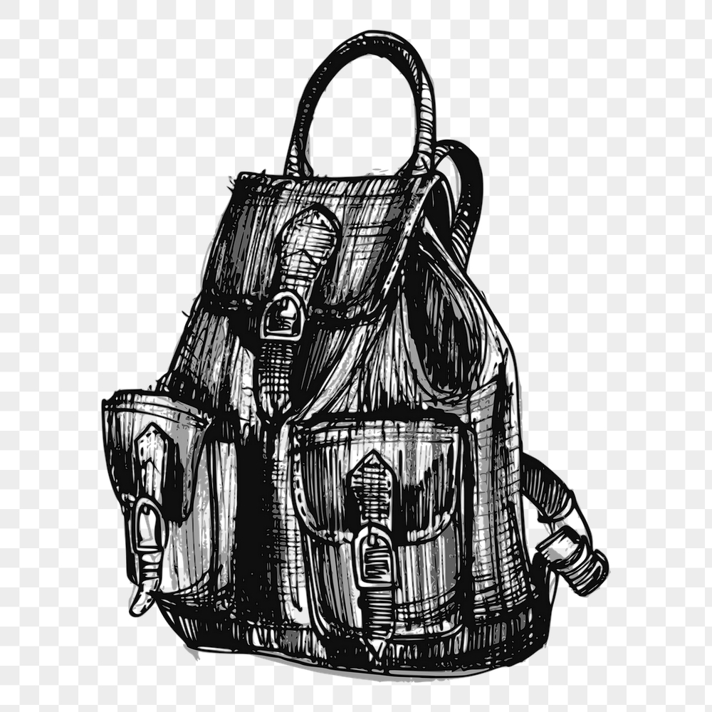 Backpack png sticker, vintage  | Free PNG - rawpixel