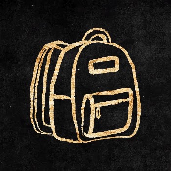 Backpack sticker, gold aesthetic doodle | Free Vector Illustration - rawpixel