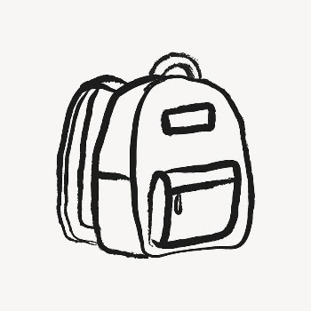 Backpack sticker, object doodle in black | Free PSD Illustration - rawpixel