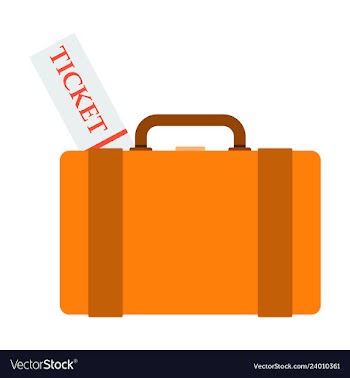 Backpack ticket for camping tourism cartoon vector image