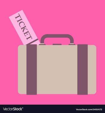 Backpack ticket for camping tourism cartoon vector image