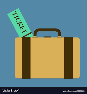 Backpack ticket for camping tourism cartoon vector image