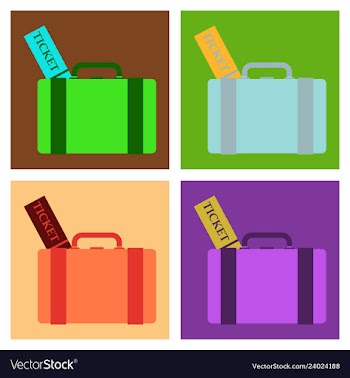 Backpack ticket for camping tourism cartoon vector image