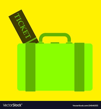 Backpack ticket for camping tourism cartoon vector image
